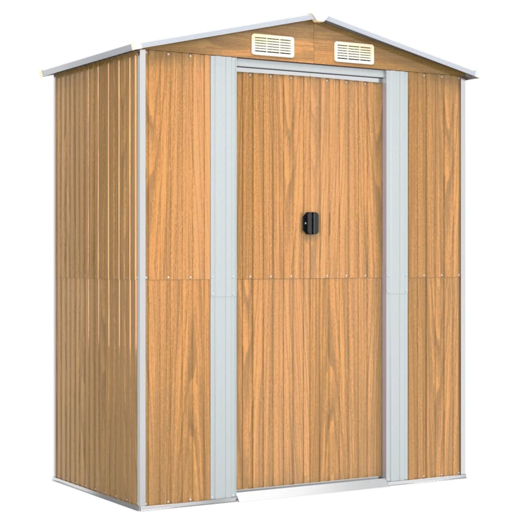 Vidaxl garden shed 192x108x223 cm galvanized steel light brown