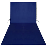 VIDAXL -Hintergrund ohne Standard -Chromakey 600x300 cm Baumwollblau