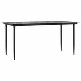 Vidaxl tuintafel 160x80x74 cm staal en gehard glas zwart