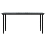 Vidaxl tuintafel 160x80x74 cm staal en gehard glas zwart