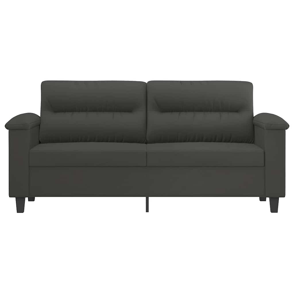 Vidaxl tweezitsbank 140 cm microvezelstof donkergrijs