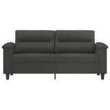 Vidaxl tweezitsbank 140 cm microvezelstof donkergrijs