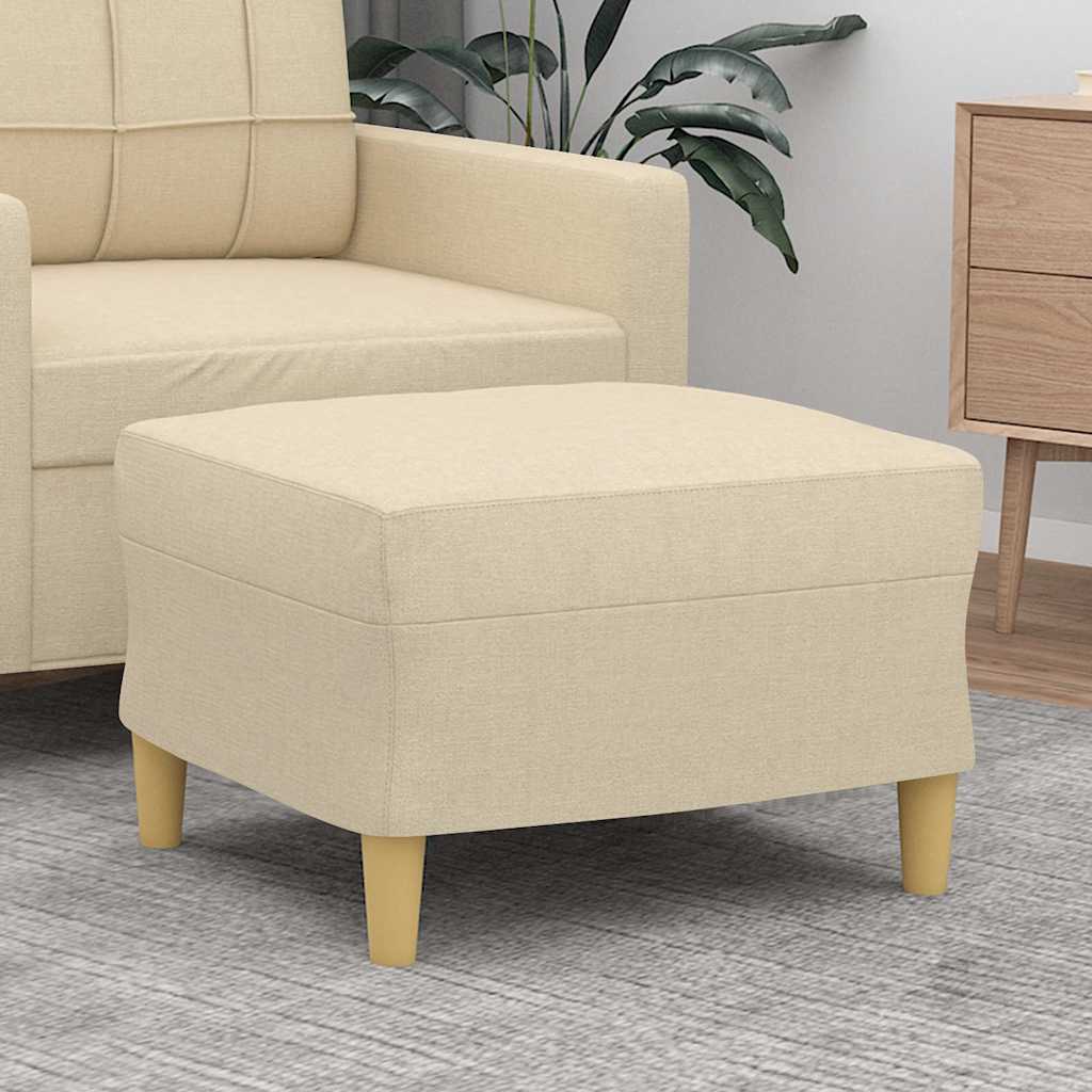Vidaxl voetenbank 60x50x41 cm stof crèmekleurig