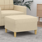 Vidaxl voetenbank 60x50x41 cm stof crèmekleurig