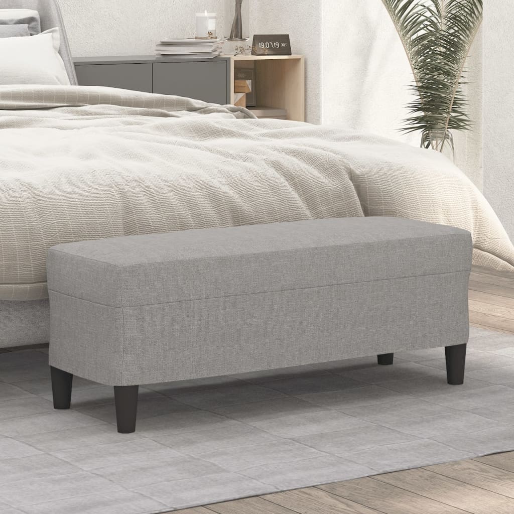 Vidaxl bankje 100x35x41 cm stof lichtgrijs