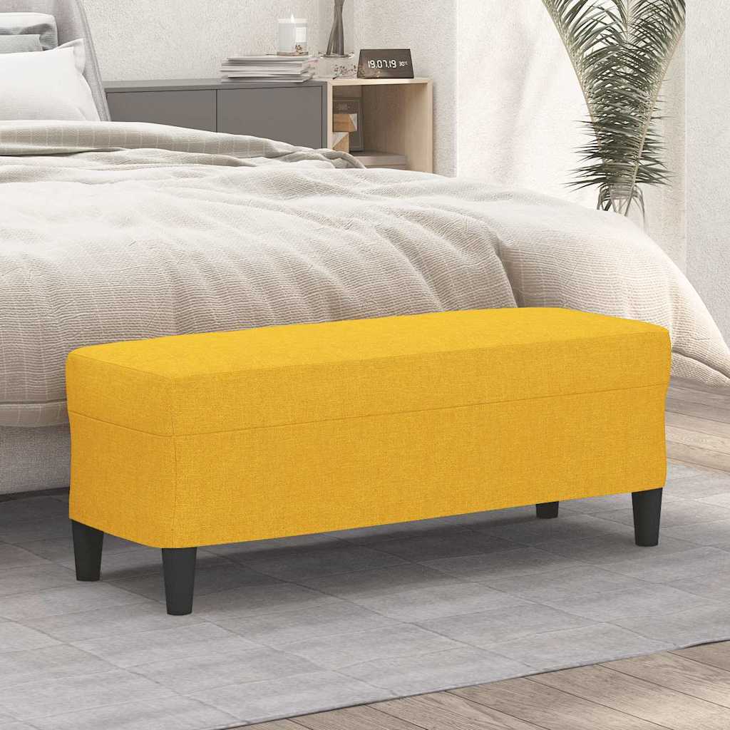 Vidaxl bankje 100x35x41 cm stof lichtgeel