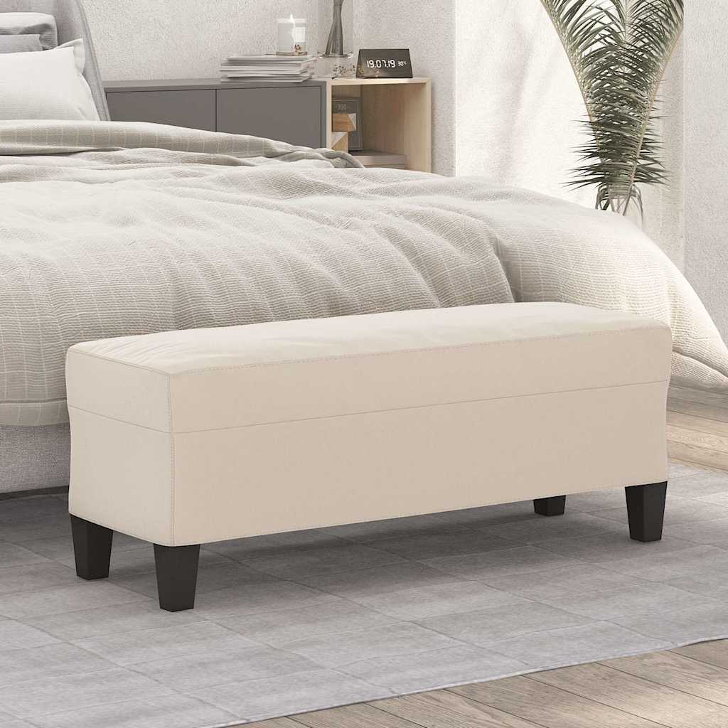 Vidaxl bankje 100x35x41 cm microvezelstof crèmekleurig
