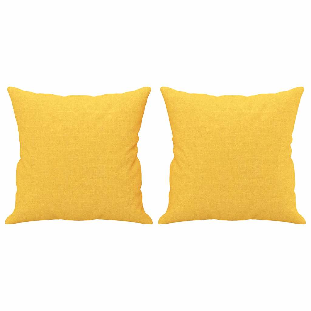 Vidaxl sierkussens 2 st 40x40 cm stof lichtgeel