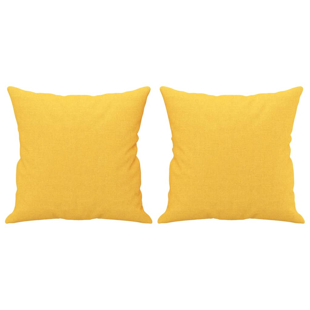 Vidaxl Cuscini decorativi 2 ST 40x40 cm tessuto giallo chiaro