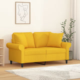 Vidaxl Cuscini decorativi 2 ST 40x40 cm tessuto giallo chiaro