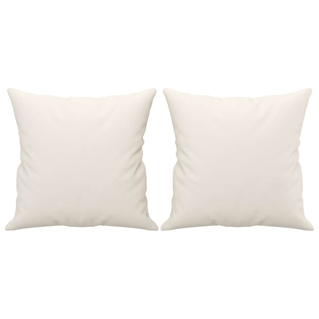 Vidaxl sierkussens 2 st 40x40 cm kunstleer crèmekleurig