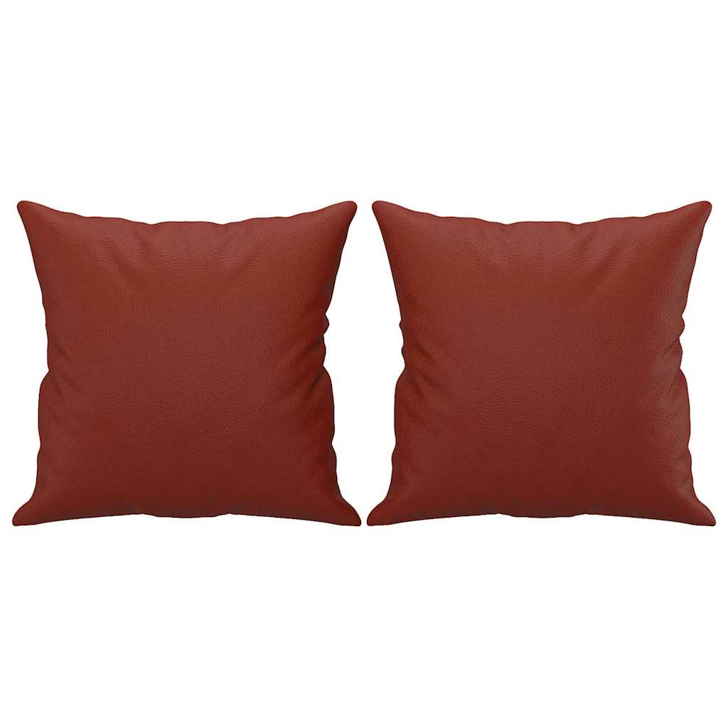 Vidaxl sierkussens 2 st 40x40 cm kunstleer wijnrood