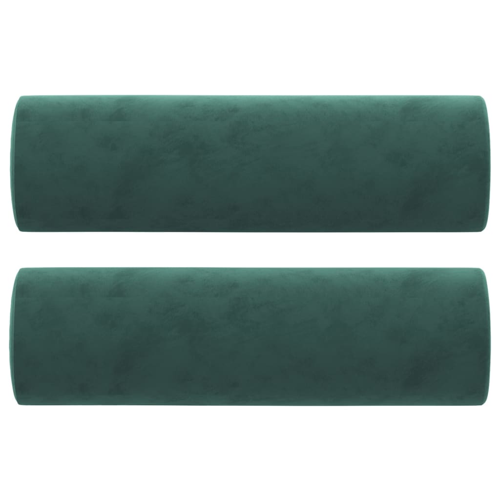 Cojines decorativos de Vidaxl 2 st 15x50 cm terciopelo verde oscuro