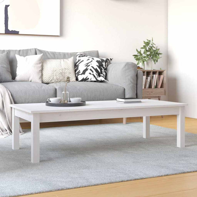 Vidaxl salontafel 110x50x30 cm massief grenenhout wit