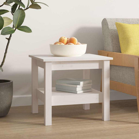 Vidaxl salontafel wit 45x45x40 cm massief grenenhout