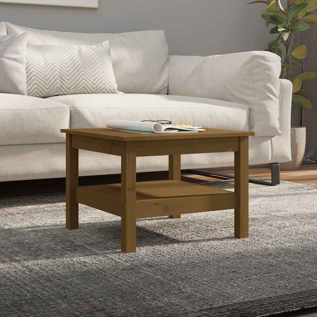 Vidaxl salontafel 55x55x40 cm massief grenenhout honingbruin