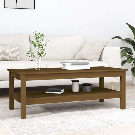 Vidaxl salontafel 110x50x40 cm massief grenenhout honingbruin