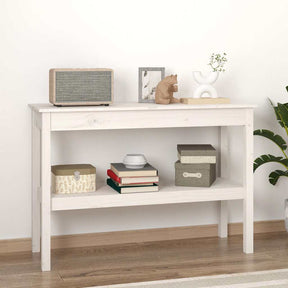 Vidaxl wandtafel 110x40x75 cm massief grenenhout wit