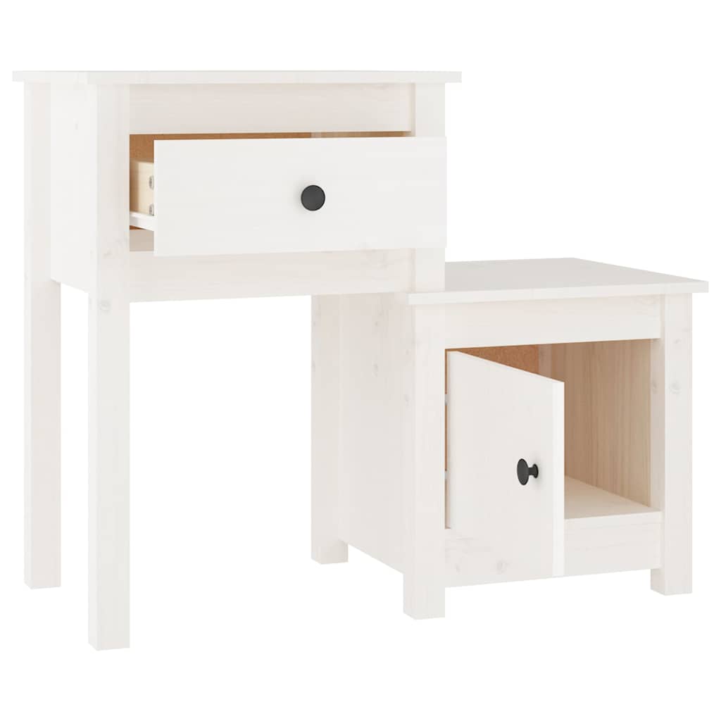 Vidaxl nachtkastje 79,5x38x65,5 cm massief grenenhout wit