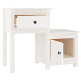 Vidaxl nachtkastje 79,5x38x65,5 cm massief grenenhout wit