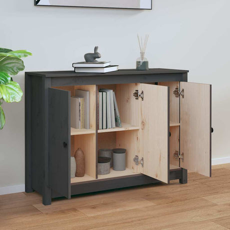 Vidaxl dressoir 100x35x74 cm massief grenenhout grijs