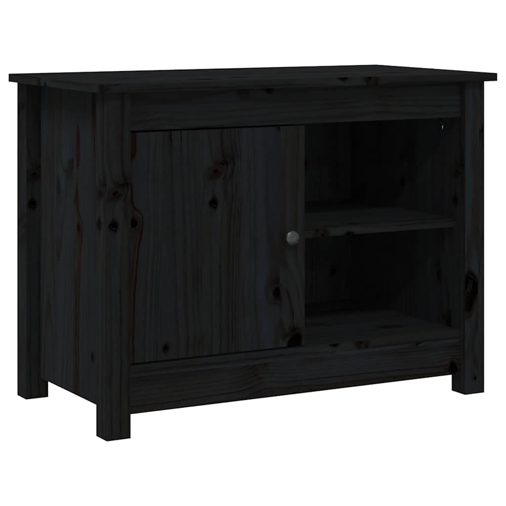 Vidaxl tv-meubel 70x36,5x52 cm massief grenenhout zwart