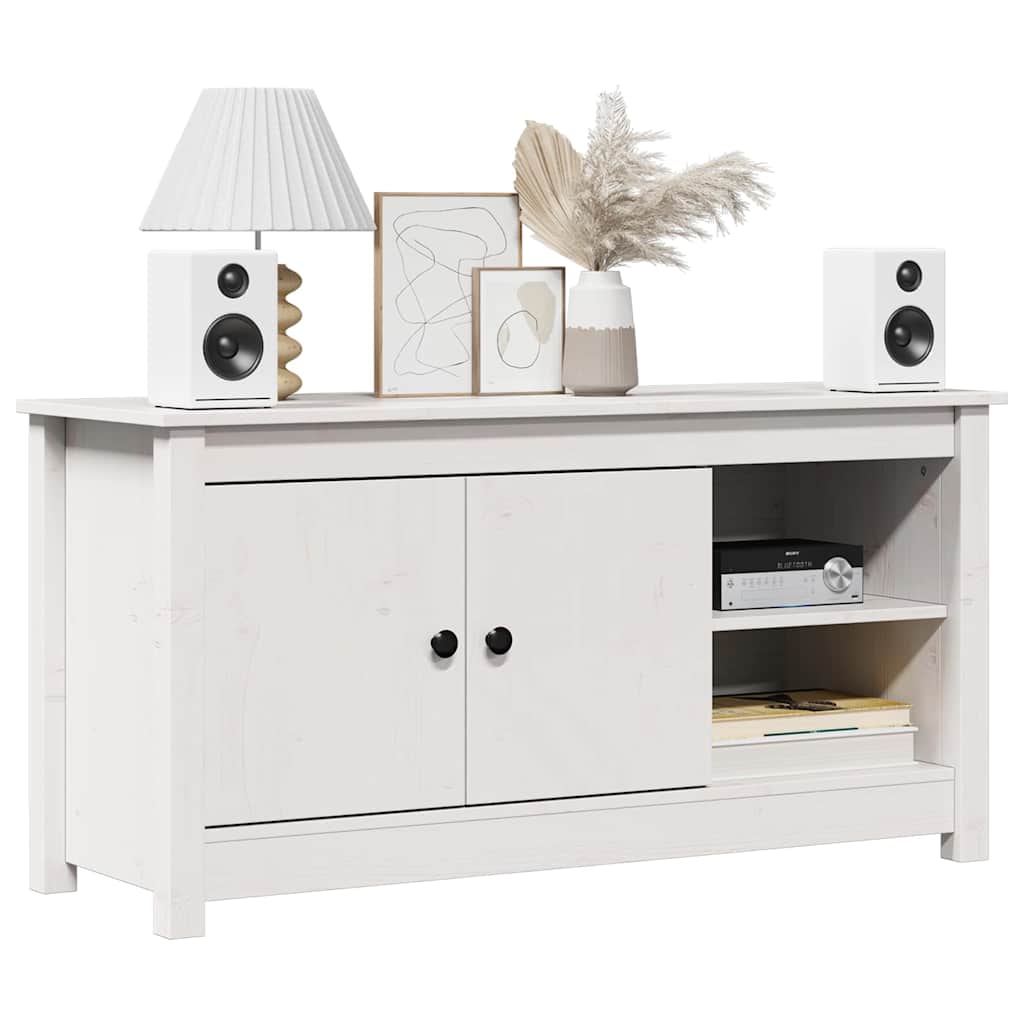 Vidaxl tv-meubel 103x36,5x52 cm massief grenenhout wit
