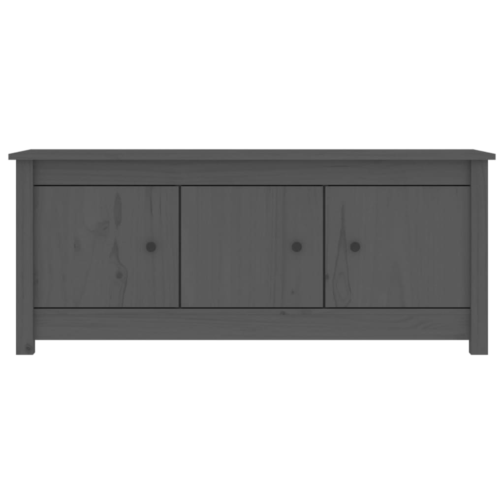 Vidaxl Cabinet da scarpe 110x38x45.5 cm Grigio in pino solido