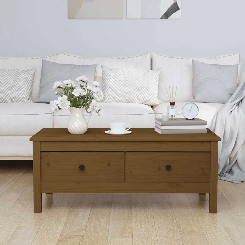 Vidaxl salontafel 100x50x40 cm massief grenenhout honingbruin