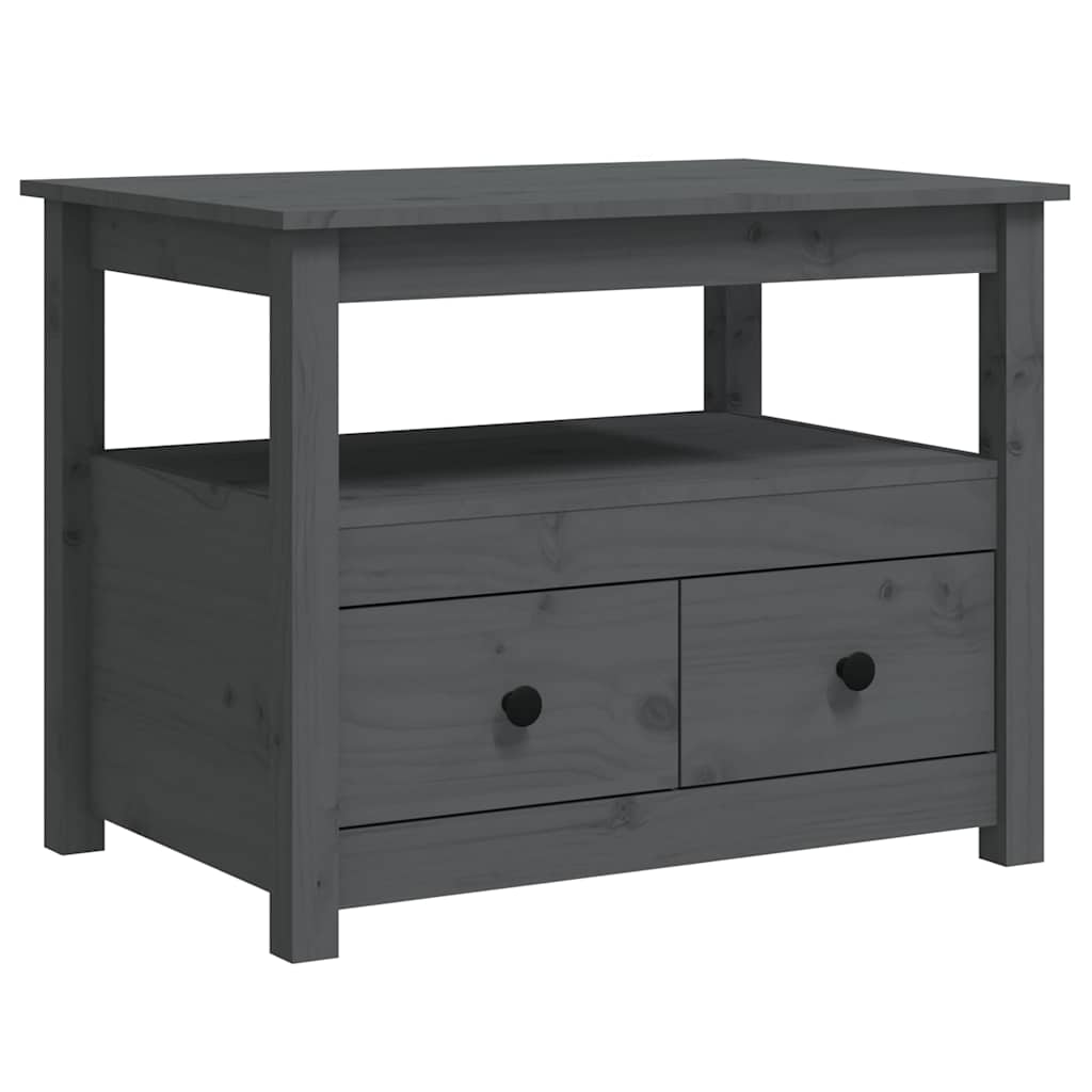 Vidaxl salontafel 71x49x55 cm massief grenenhout grijs
