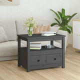 Vidaxl salontafel 71x49x55 cm massief grenenhout grijs