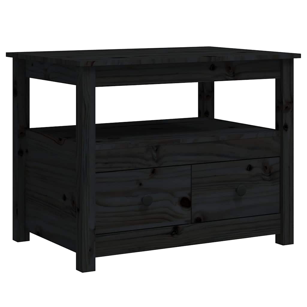 Vidaxl salontafel 71x49x55 cm massief grenenhout zwart