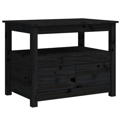 Vidaxl salontafel 71x49x55 cm massief grenenhout zwart