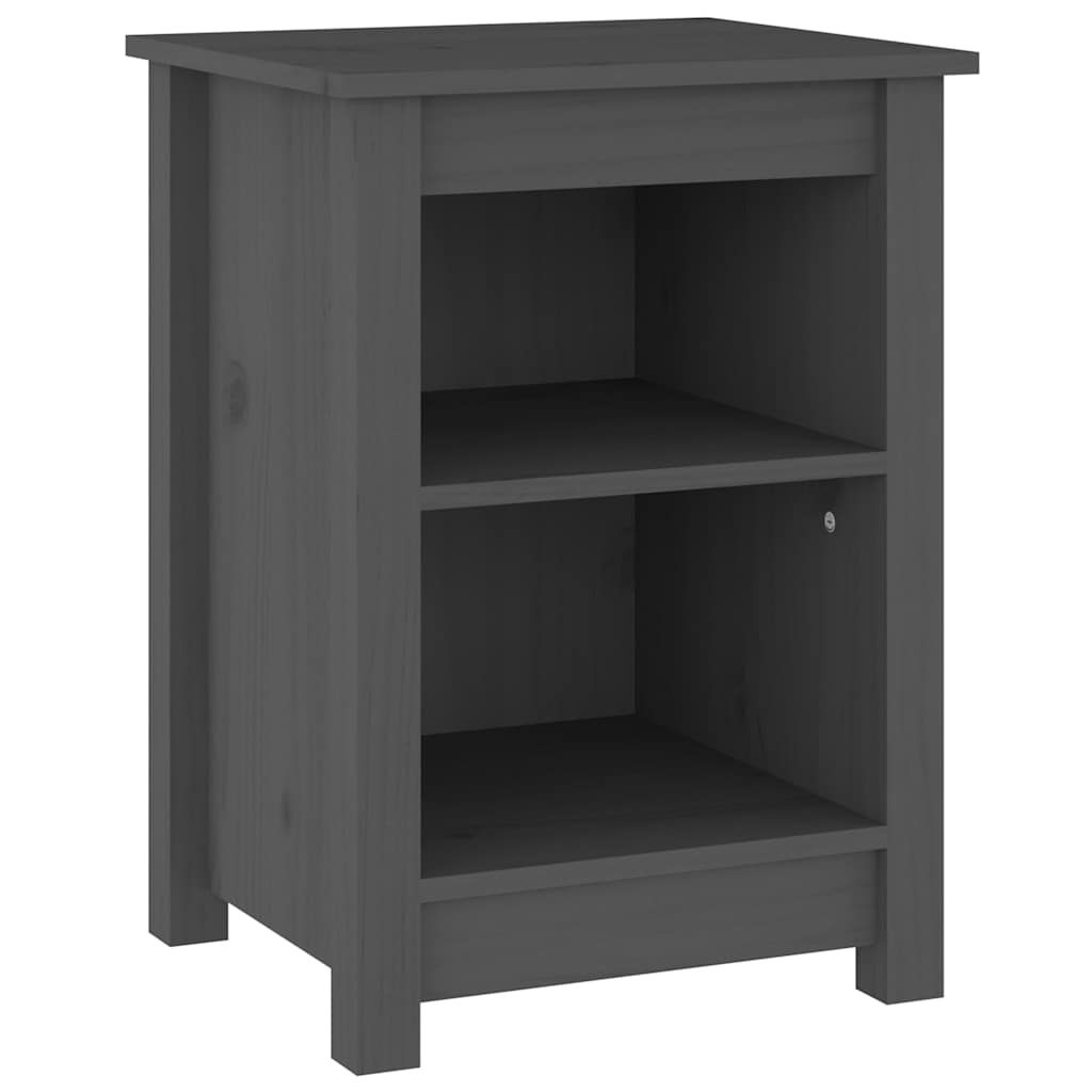 Vidaxl nachtkastjes 2 st 40x35x55 cm massief grenenhout grijs