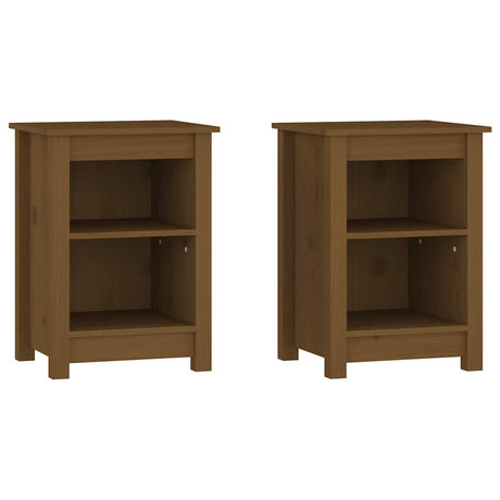 Vidaxl nachtkastjes 2 st 40x35x55 cm massief grenenhout honingbruin