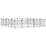 VidaXL Pets Cage With Door 20 Panels 35x35 Cm Steel Black