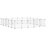 Vidaxl huisdierenkooi met deur 20 panelen 175x175x35 cm staal zwart