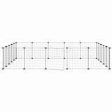 Vidaxl huisdierenkooi met deur 20 panelen 175x175x35 cm staal zwart