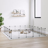 VidaXL Pets Cage With Door 20 Panels 35x35 Cm Steel Black