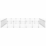 Vidaxl huisdierenkooi met deur 28 panelen 245x245x35 cm staal zwart