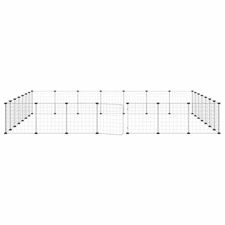 Vidaxl huisdierenkooi met deur 28 panelen 245x245x35 cm staal zwart