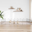 Vidaxl huisdierenkooi met deur 28 panelen 245x245x35 cm staal zwart