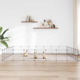 Vidaxl huisdierenkooi met deur 28 panelen 245x245x35 cm staal zwart