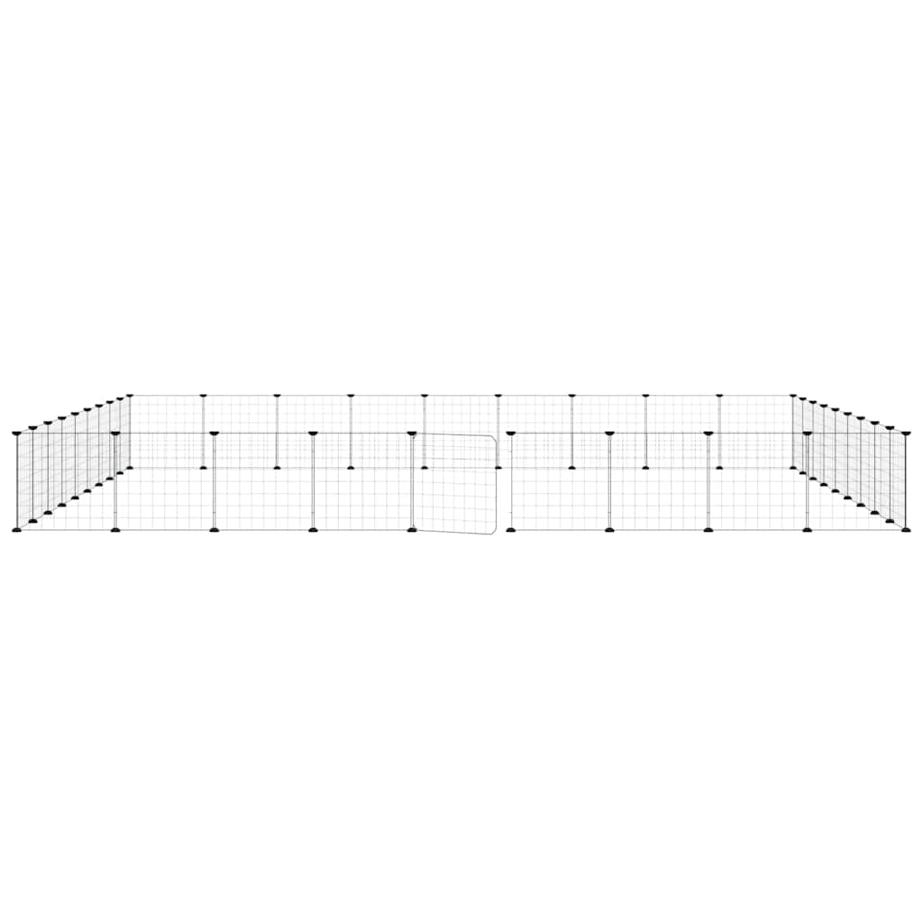 Vidaxl huisdierenkooi met deur 36 panelen 315x315x35 cm staal zwart