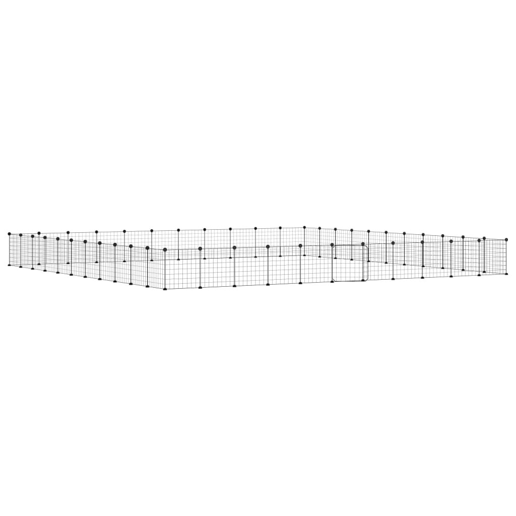 Vidaxl Pets Cage z drzwiami 44 panele 35x35 cm stalowa czarna