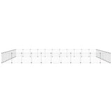 Vidaxl huisdierenkooi met deur 44 panelen 385x385x35 cm staal zwart
