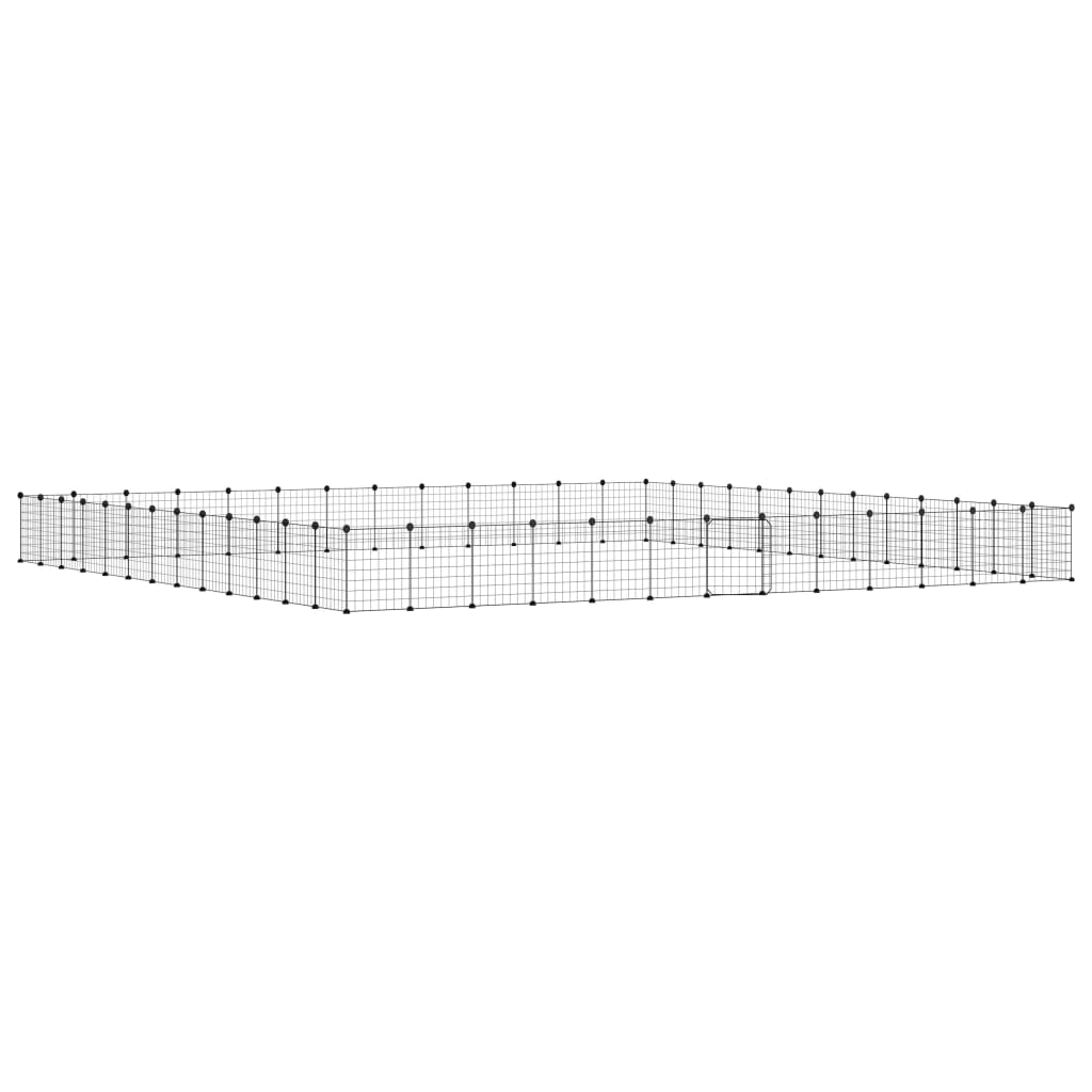 Vidaxl Pets Cage z drzwiami 52 panele 35x35 cm stalowa czarna