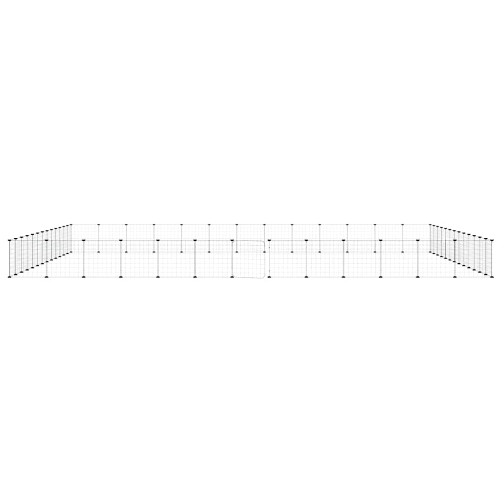 Vidaxl huisdierenkooi met deur 52 panelen 455x455x35 cm staal zwart