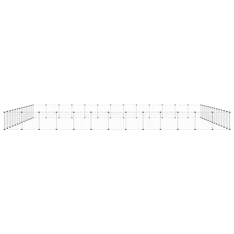 Vidaxl huisdierenkooi met deur 52 panelen 455x455x35 cm staal zwart