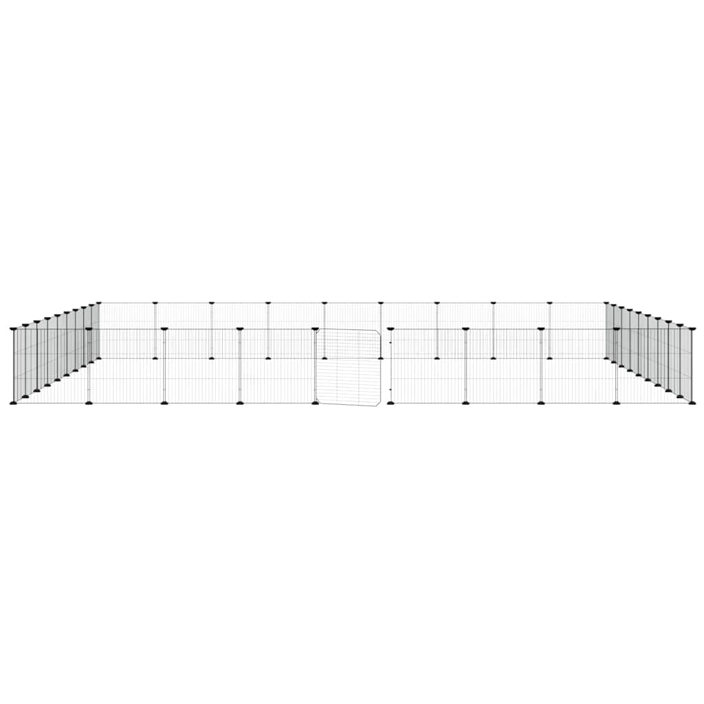 Vidaxl huisdierenkooi met deur 36 panelen 315x315x35 cm staal zwart